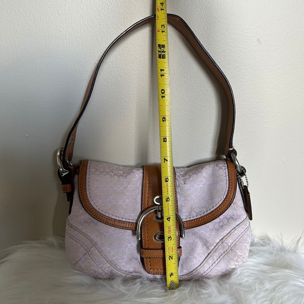 Coach Soho F12308 Lilac Signature Canvas Leather Shoulder Bag Fair - Picture 11 of 12